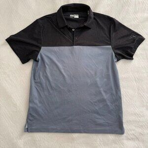 PGA Tour Men's Medium Athletic-Fit Airflux Birdseye Block Print Golf Polo